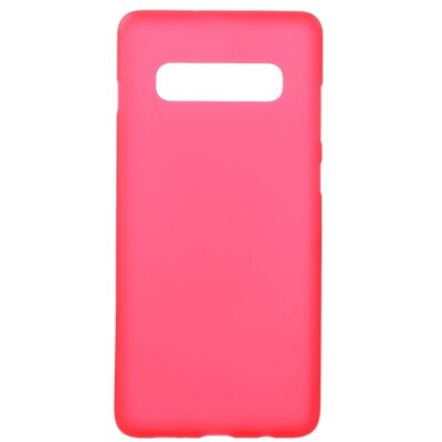 Hátlapvédő telefontok gumi / szilikon (matt, fényes keret) Piros [Samsung Galaxy S10 (SM-G973)]