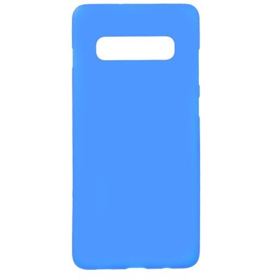 Hátlapvédő telefontok gumi / szilikon (matt, fényes keret) Kék [Samsung Galaxy S10 (SM-G973)]