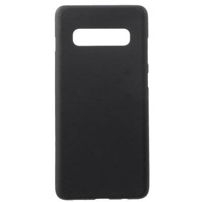 Hátlapvédő telefontok gumi / szilikon (matt, fényes keret) Fekete [Samsung Galaxy S10 (SM-G973)]