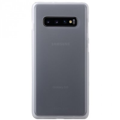 Hátlapvédő telefontok gumi / szilikon (matt, fényes keret) Átlátszó [Samsung Galaxy S10 (SM-G973)]