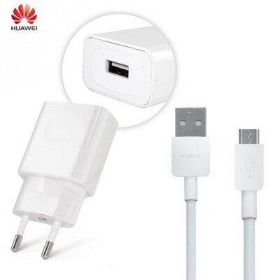 Huawei HW-050200E01_PY0857 Hálózati töltő USB aljzat (5V / 2000mA, gyorstöltés támogatás, PY0857 microUSB kábel) FEHÉR