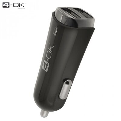 Blautel CMM3AX 4-OK szivargyújtó töltő/autós töltő 2 x USB aljzat (5V / 3400mA, microUSB adat/töltőkábel, Type-C adapter) FEKETE