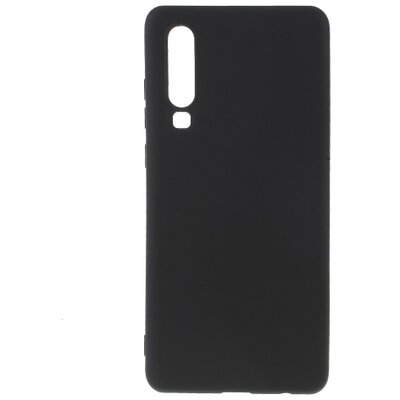 Hátlapvédő telefontok gumi / szilikon (matt, fényes keret) Fekete [Huawei P30]