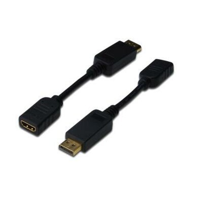 ASSMANN Displayport 1.1a Adapter kábel DP M (plug)/HDMI A F(jack) 0,15m black