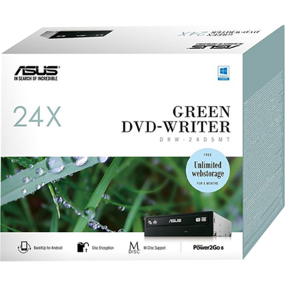 Belső DVD-író - Asus E-Green 24D5MT, 24x, SATA, Black