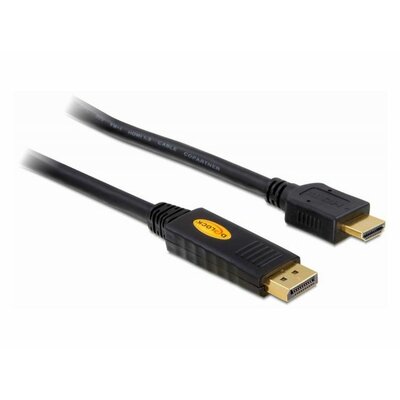 Delock kábel, DisplayPort (M) -> HDMI (M), 3m, arany
