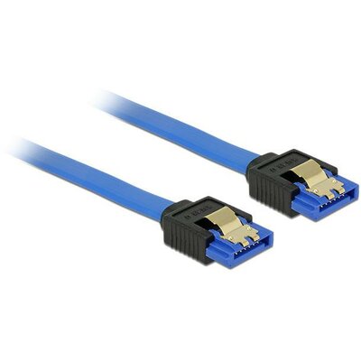 Delock kábel SATA 6 Gb/s receptacle straight->SATA receptacle straight 20cm blue