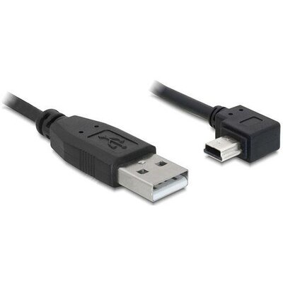 Delock kábel USB 2.0-A apa > USB mini-B 5pin apa angled 5m
