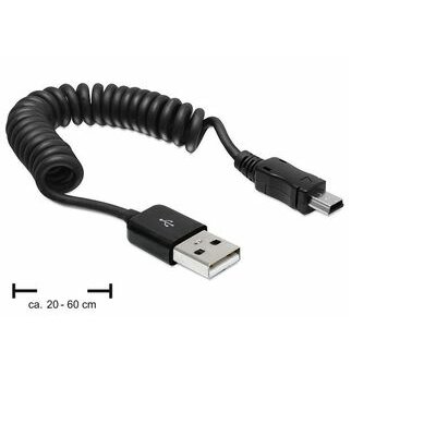 Delock kábel, USB 2.0 AM-BM Mini spirál 20-60cm
