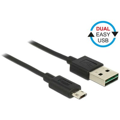 Delock kábel Easy USB 2.0 type-A apa > Easy USB 2.0 type Micro-B apa 2m black
