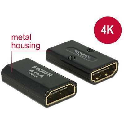 Delock adapter HDMI(F)->HDMI(F) nagysebességű HDMI with Ethernet 4k