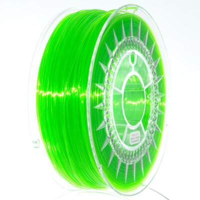 3D nyomtatószál - DEVIL DESIGN / PETG / FÉNYES ZÖLD ÁTTETSZŐ / 1,75 mm / 1 kg.