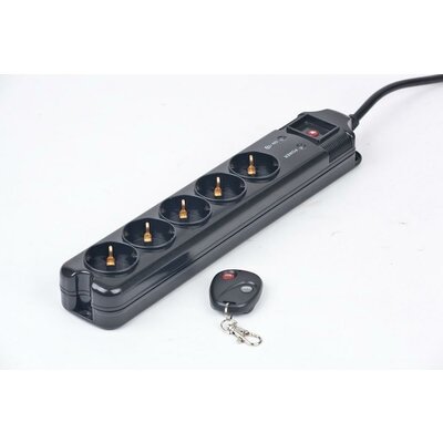 Energenie Remote controlled surge protector, black, 1.8m