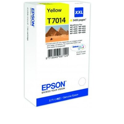 Epson T701 sárga XXL tintapatron, 3400old, WP4000/4500