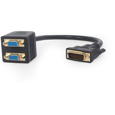 Gembird passive DVI-I apa to dual VGA anya adapter/splitter, 0.3m, black