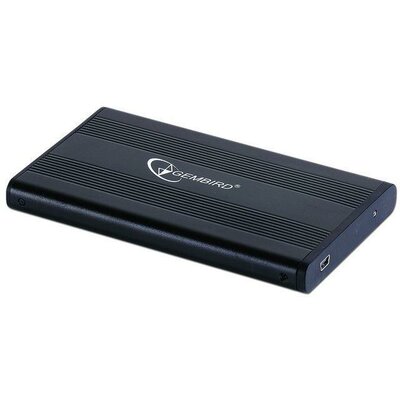 Gembird külső USB 2.0 ház 2.5" SATA HDD-re/SSD, alumínium, fekete