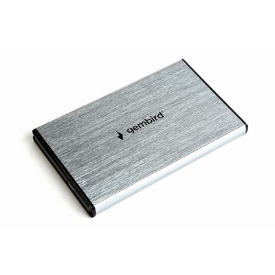Gembird HDD/SSD enclosure for 2.5" SATA - USB 3.0, brushed aluminium, szürke