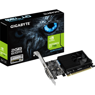 Videokártya Gigabyte GeForce GT 730, 2GB GDDR5 (64 Bit), HDMI, DVI, D-Sub