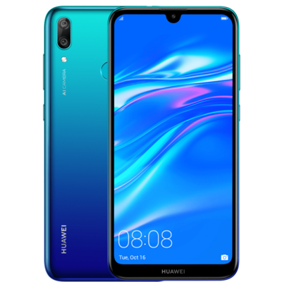 Mobiltelefon, Okostelefon - Huawei Y7 2019, Dual SIM, 32GB, aurora kék