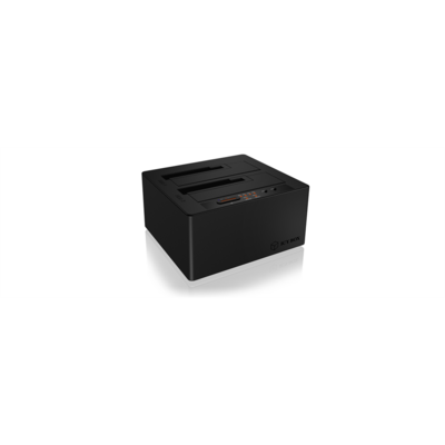 Docking and clone station for 2x 2,5"/3,5" HDD, USB 3.1 Type-C, Led, Black
