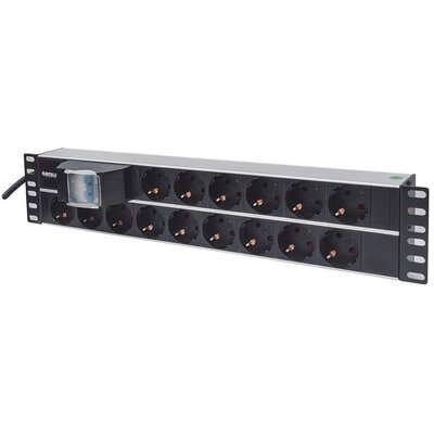 Intellinet Power strip rack 19" 2U 250V/16A 15x Schuko 1,5m double air switch