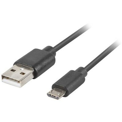 Lanberg kábel Quick Charge 3.0, USB Micro-B(M)->A(M) 1M Black