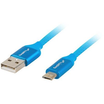 Lanberg kábel Premium Quick Charge 3.0, USB Micro-B(M)->A(M) 3M Blue