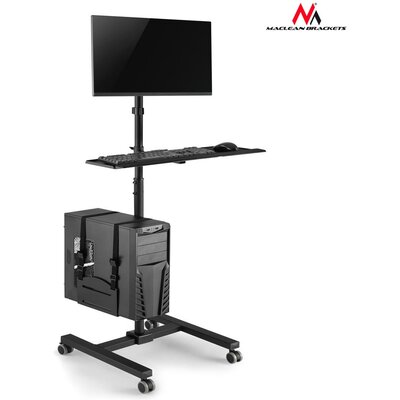 Maclean MC-793 Professional stand mobile trolley CPU on wheels max 20kg 17"-32'