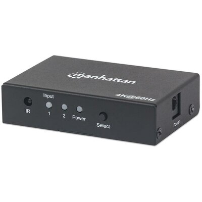 Manhattan 2-portos splitter AV HDMI 2x1 4K@60Hz tápegység AC távirányító IR