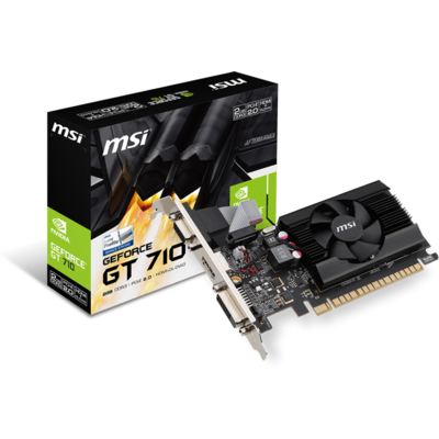 Videokártya MSI GeForce GT 710 2GD3 LP, 2GB ,DDR3 ,PCI Express x16 ,DVI-D, HDMI