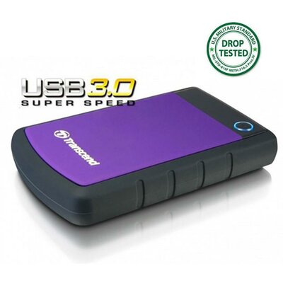 Külső merevlemez, HDD - Transcend StoreJet 25 H3P USB 3.0, 1TB, 2.5" - Hármas védelem/Backup