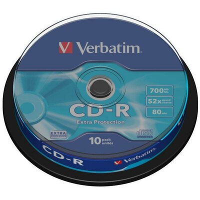 Verbatim CD-R lemez, henger dobozban, 10 db, 700MB, 52x, DataLife