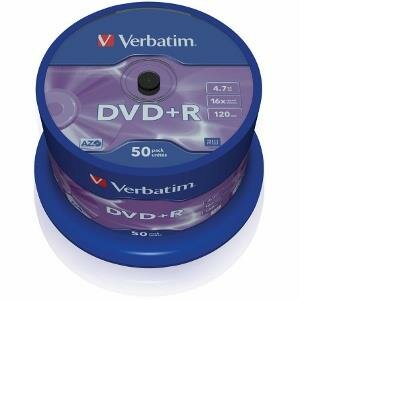 Verbatim DVD+R lemez, henger dobozban, 50 db, 4.7GB, 16x, matt ezüst