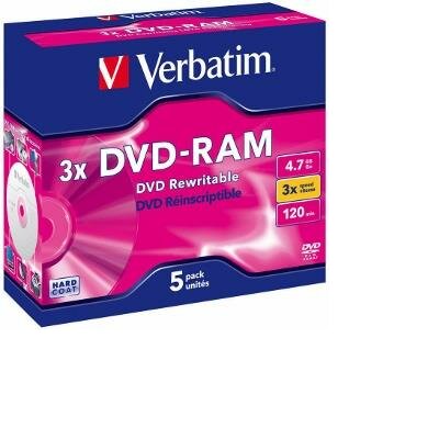 Verbatim DVD-RAM [ jewel case 5, 4.7GB, 3x, kazetta nélkül]