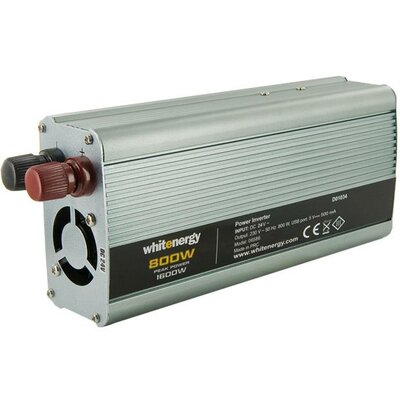 Whitenergy 24V - 230V 800 W, USB csatlakozó, feszültség átalakító (autós)