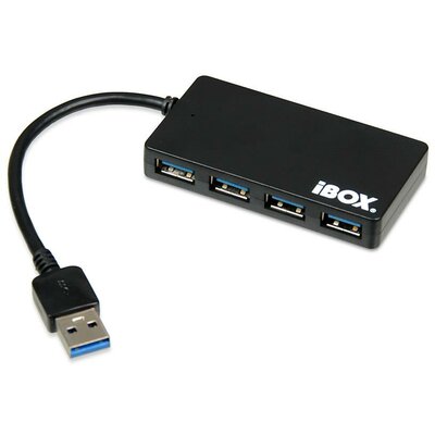 I-BOX HUB USB 3.0 SLIM, 4-ports, fekete