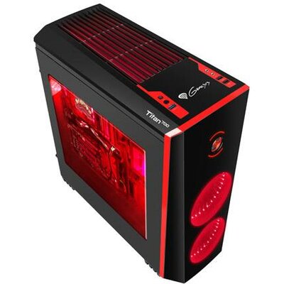 Számítógépház - Genesis PC case TITAN 700 RED MIDI TOWER USB 3.0