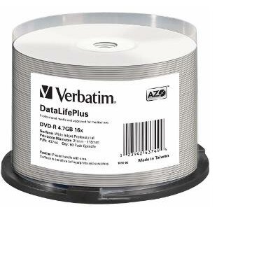 Verbatim DVD-R [ spindle 50, 4.7GB, 16x, Wide nyomtatható]