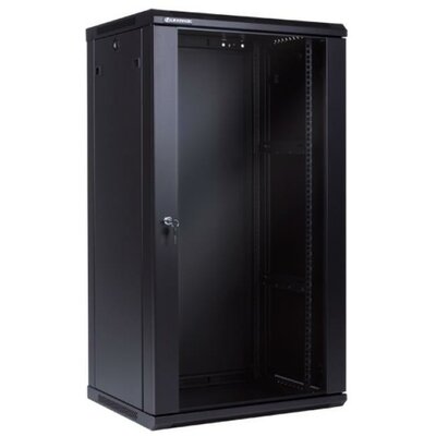 Linkbasic fali rack szekrény 19" 18U 600x450mm fekete