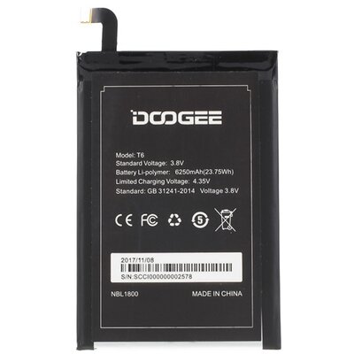 Doogee T6 gyári akkumulátor 6250 mAh LI-Polymer - Doogee T6