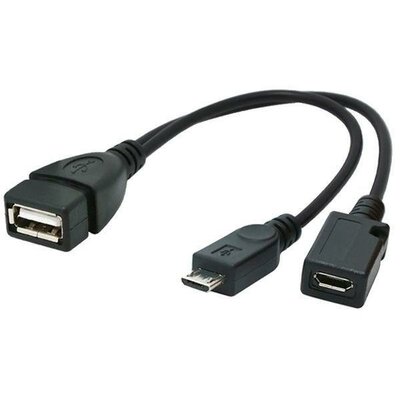 Gembird kábel USB OTG AF to micro BM + micro BF, 0,15 m