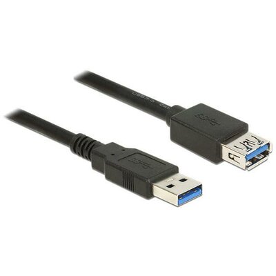 Delock hosszabbító kábel USB 3.0 Type-A apa > USB 3.0 Type-A anya 0.5m fekete