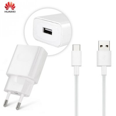 Huawei HW-050200E01_LX1121 hálózati töltő USB aljzat (5V / 2000mA, LX1121 Type-C kábel, gyorstöltés támogatás), fehér