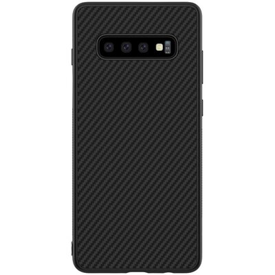Nillkin Synthetic Fiber műanyag hátlapvédő telefontok (karbon minta) Fekete [Samsung Galaxy S10 (SM-G973)]