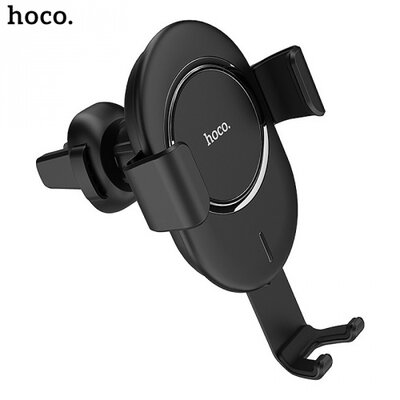 Hoco CW17 autós telefontartó (szellőzőre, QI Wireless, vezeték nélküli töltés, gyorstöltés támogatás), fekete