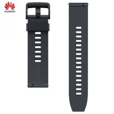 Huawei 02232UDB Pótszíj (szilikon, állítható, csíkos minta), fekete - Huawei Watch GT / Honor Watch Magic