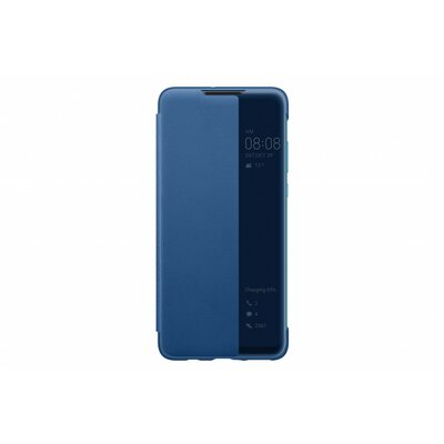 Huawei P30 Lite s-view oldalra nyíló flip cover telefontok, Kék