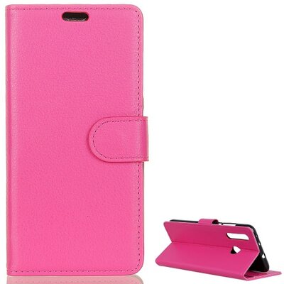 Telefontok álló, bőr hatású (flip, oldalra nyíló, asztali tartó funkció) Rózsaszín [Huawei P30 Lite]