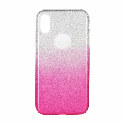 Forcell Shining szilikon hátlapvédő telefontok - Huawei P30 LITE, átlátszó-rózsaszín