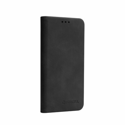 Forcell SILK flipes, bőr hatású, oldalra nyíló telefontok, kitámasztható, bankkártya tartó zsebbel - Huawei P20 Pro, Fekete